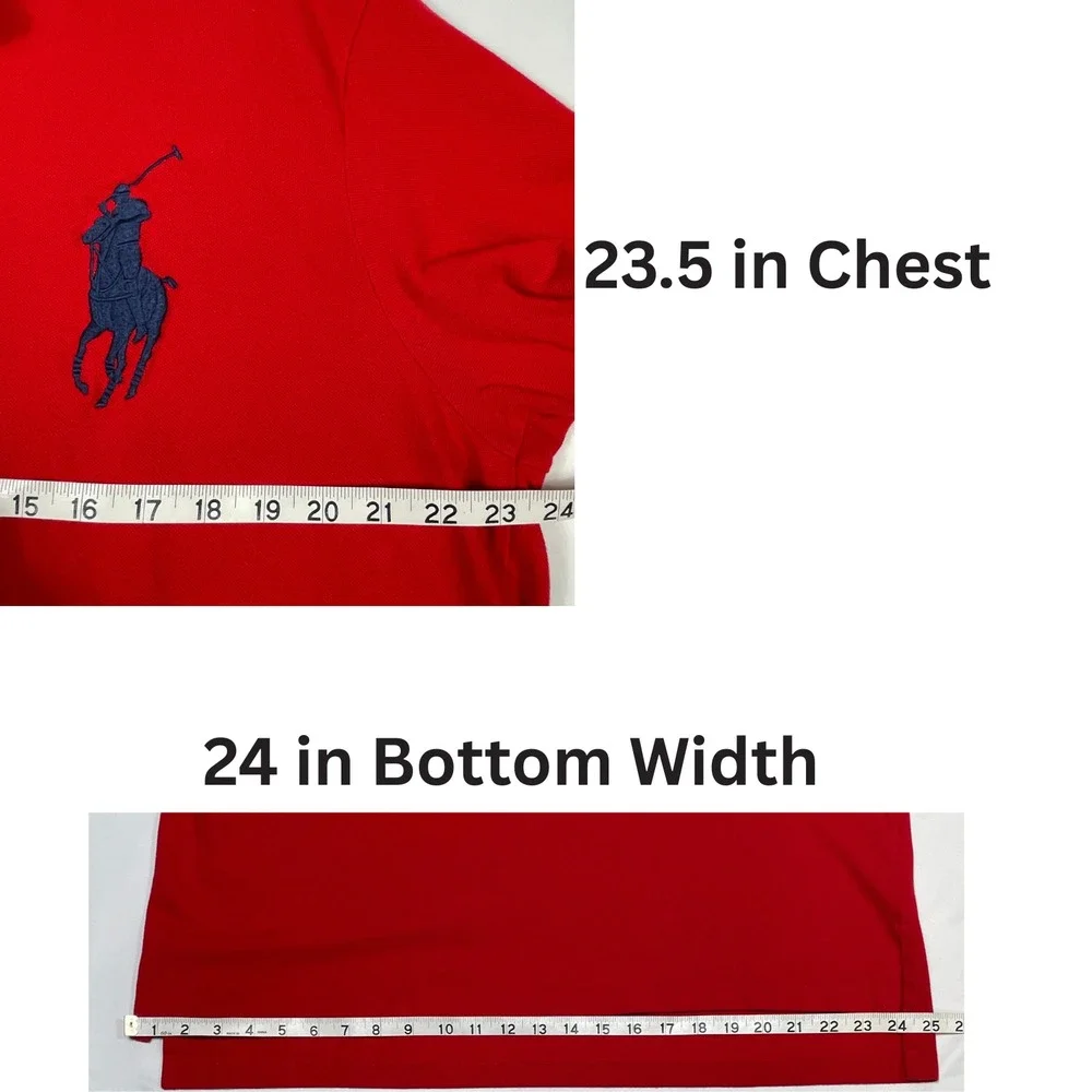 Polo Ralph Lauren Mens XXL Red Short Sleeve (Slim) Custom Patriotic USA Big Pony